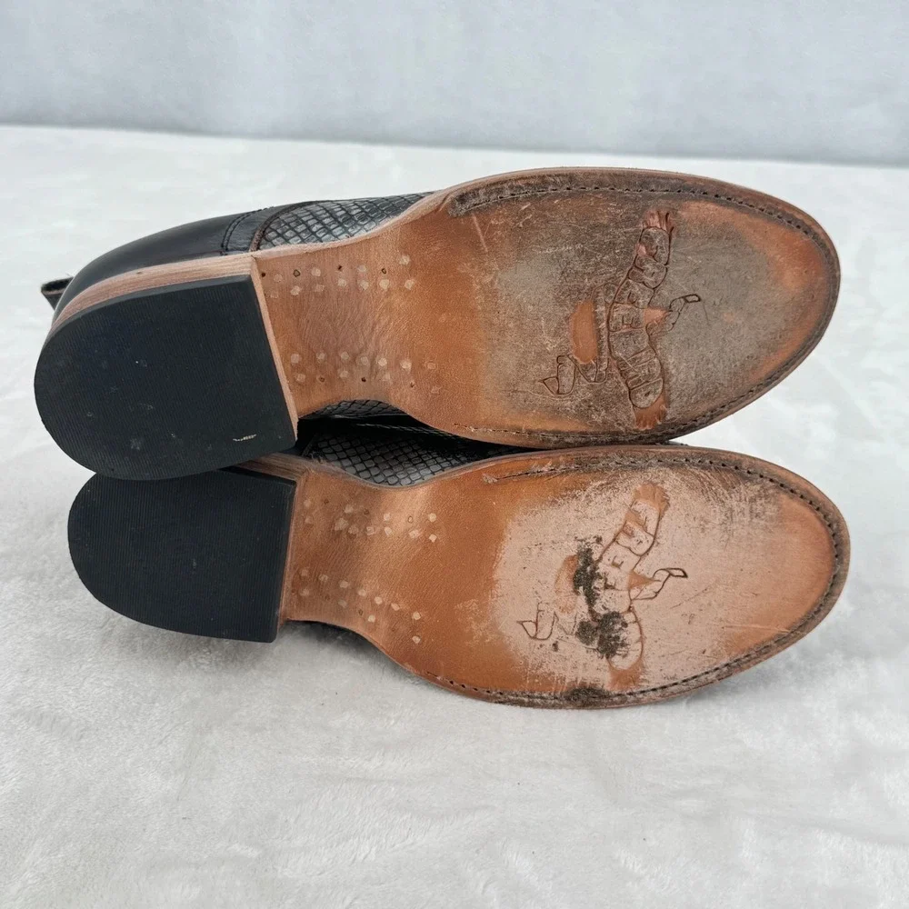 Freebird Mabel Oxford Leather Shoes Black Multi Snakeskin , Size 8 - MSRP $215